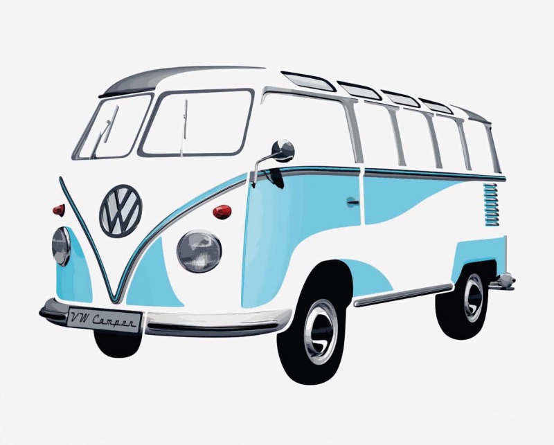 VW T1 Bulli Bus nástěnné tetování 180 x 120 cm