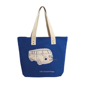 VW T1 Bulli Bus Canvas taška – nákupní, plážová a víceúčelová MODRÁ