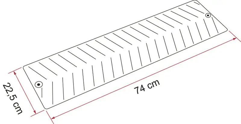 Protiskluzové pásy 74x22cm šedé, sada 2ks