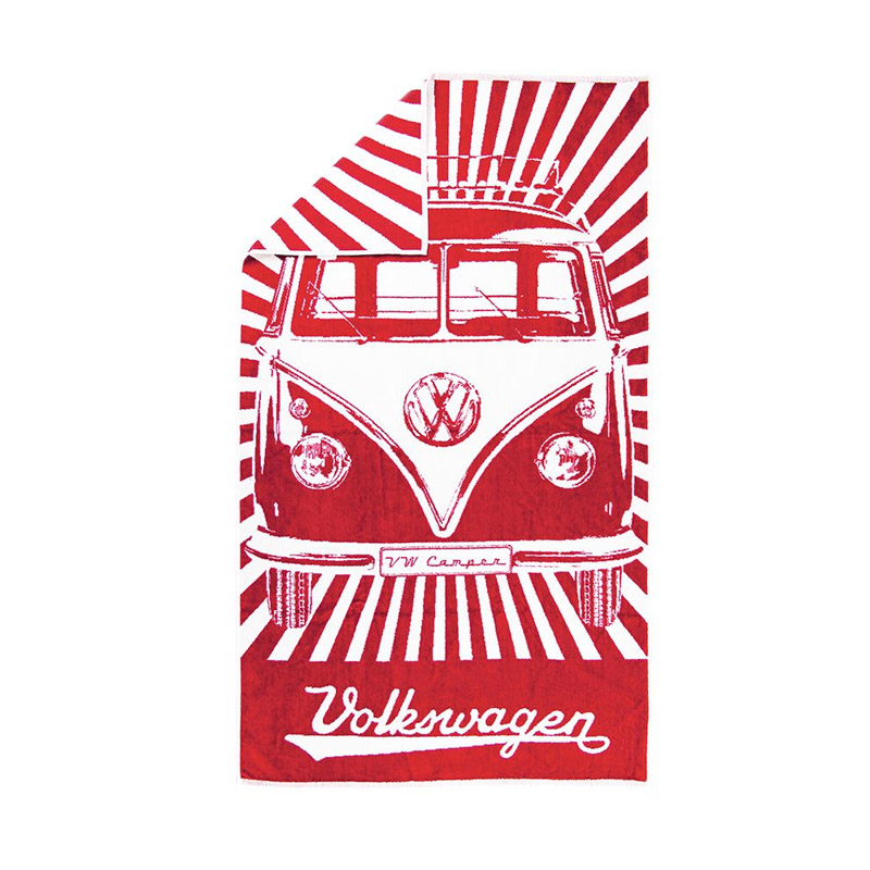 Froté ručník velký VW T1 Bulli Bus ČERVENÝ