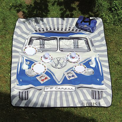 Deka pikniková VW T1 Bulli Bus 200x150 cm s taškou MODRÁ