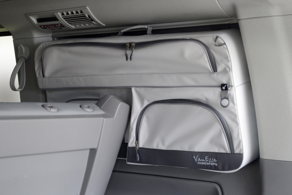Okenní box VanEssa pro VW T5/T6/T6.1 California 2-lavice, světle šedý, 1 kus