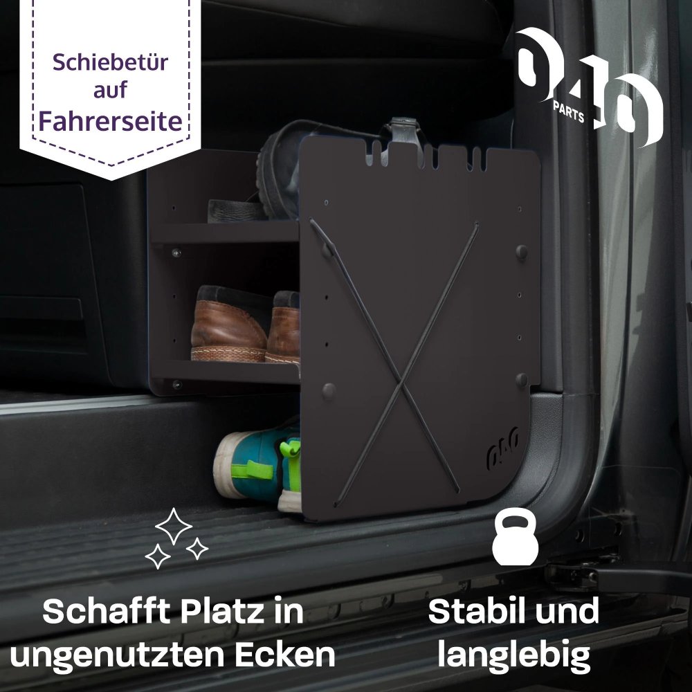 Box na boty černý pro Volkswagen T7 Multivan a California, strana řidiče