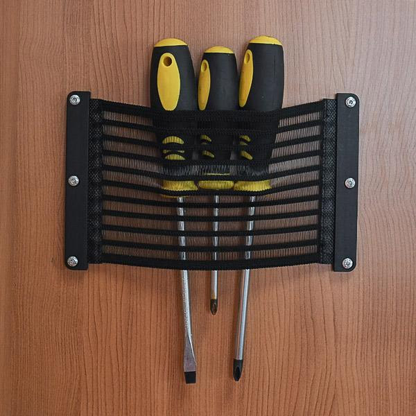 Napínací úložná síť KIIPIT tmavě šedá výšky 130 mm