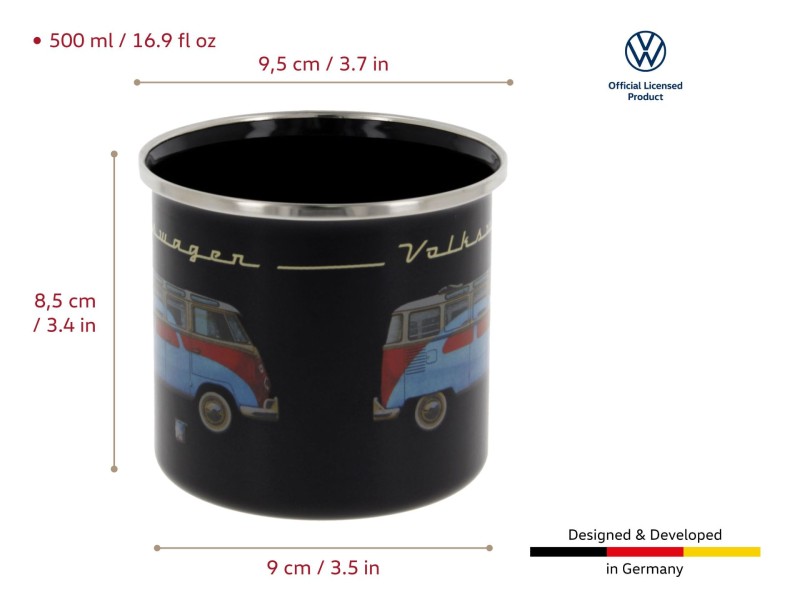 Hrnek smaltovaný VW T1 Samba & Beetle 500 ml