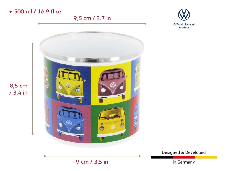 Hrnek smaltovaný VW Multi color 500 ml