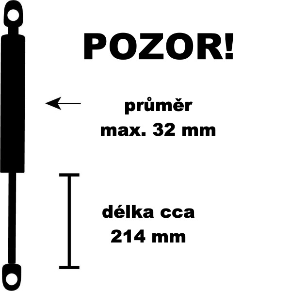 Držák zadních výklopných dveří VW Transporter a Multivan kratší